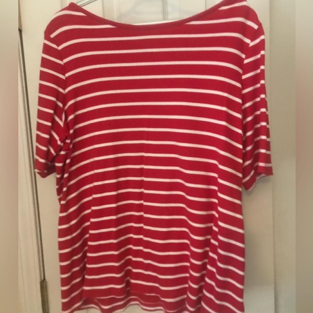 Kim Rogers   Sz.XL Red and white striped. EUC